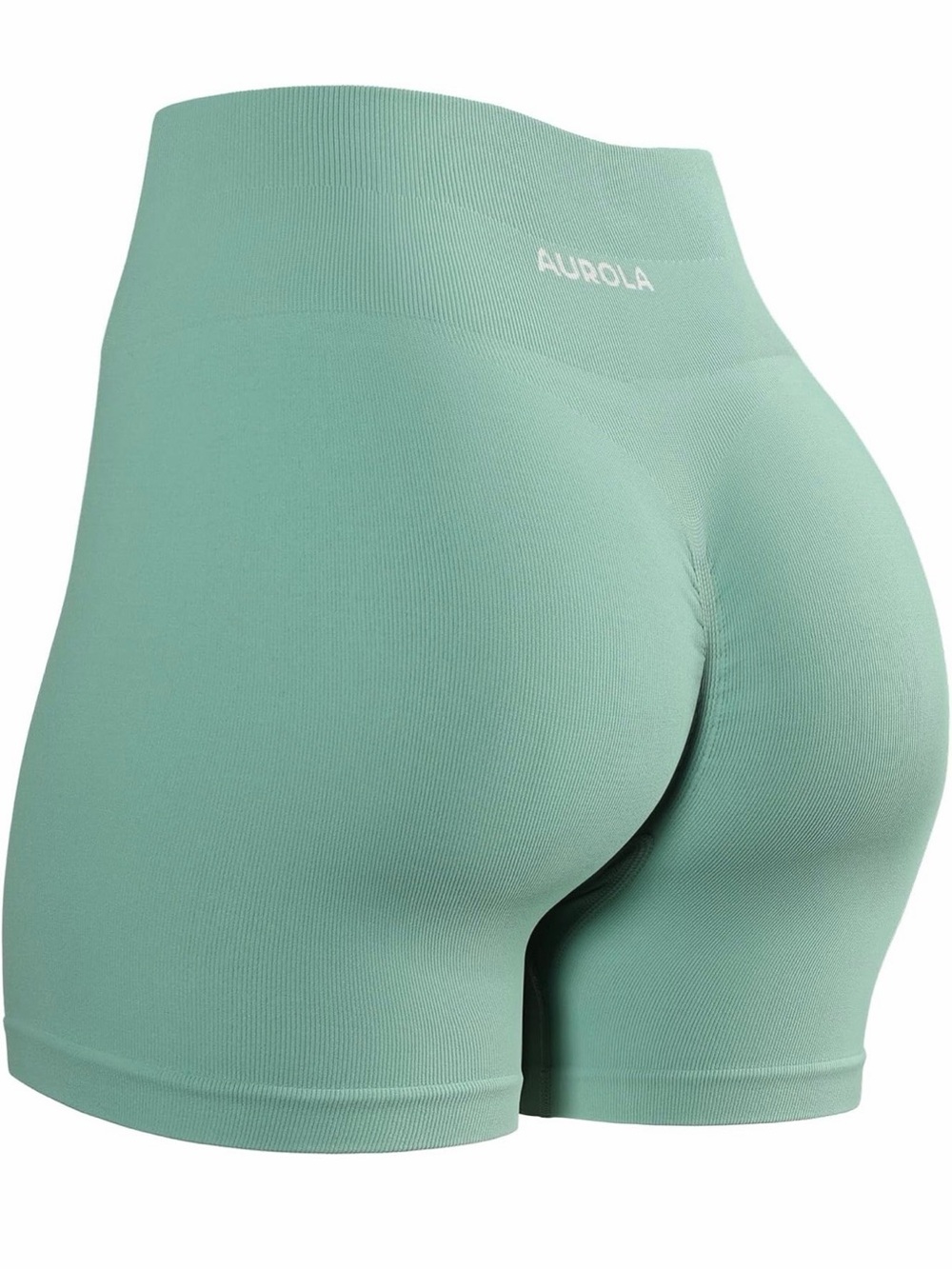Aurola High-Waist Seamless Shorts — Mint Green